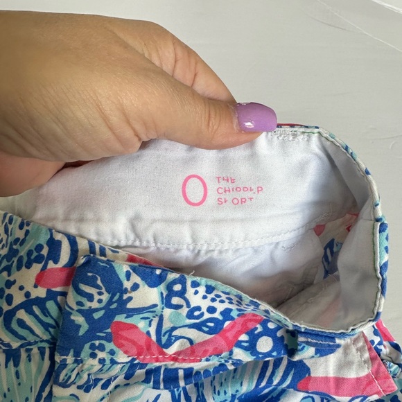 Lilly Pulitzer shorts.  Size 0   Red starfish on blue and white background. - Picture 10 of 11